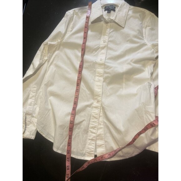 J.Crew Wren Slim Size 10 Shirt Stretch Cotton Poplin White Classic Minimalist - Picture 7 of 7